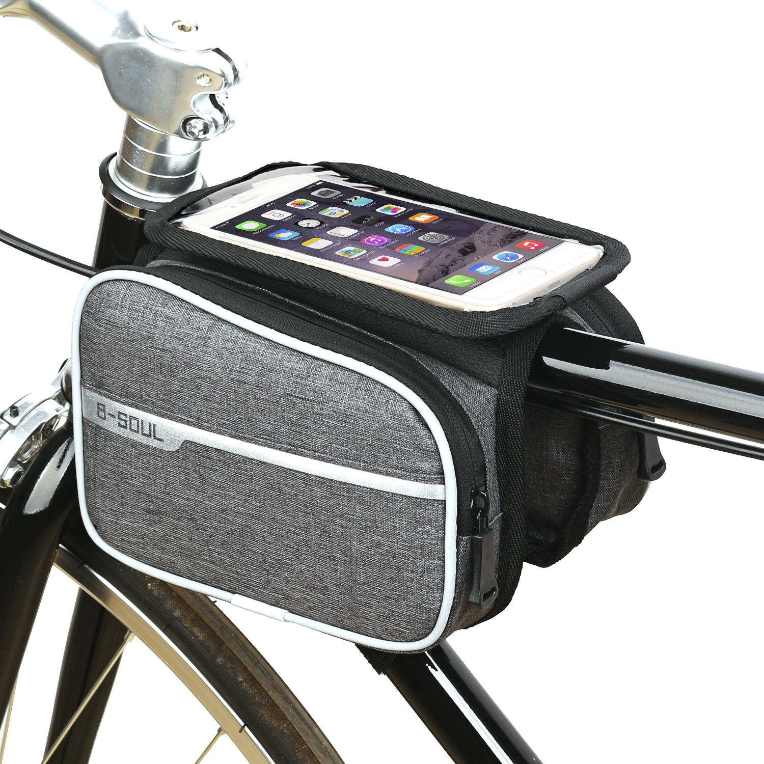 B-SOUL Bicycling pack, front of beam-covered car, hand-held mobile phone bag, and cycling equipment fittings