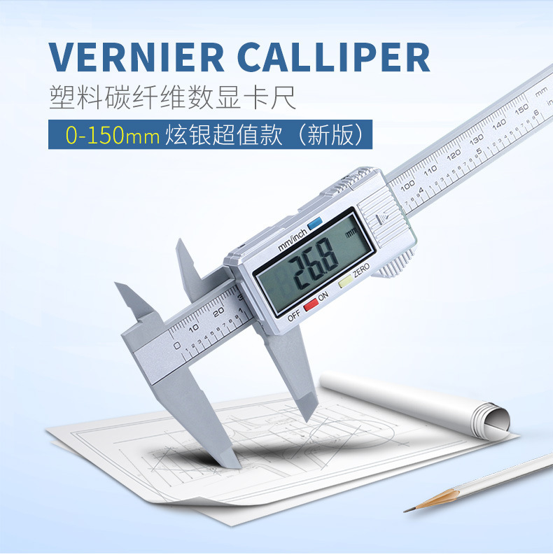 Special price promotion, silver-coloured-number-show card scale, plastic-number card scale 0-150 mm, various packagings.