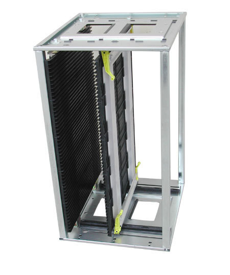 Electron-resistant SMT plate frame top and bottom shelf, frame-to-roller.