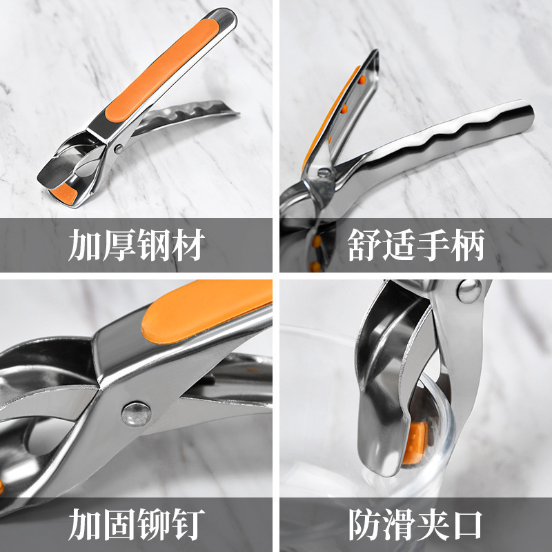 Những chiếc bát thép không rỉ sáng tạo với găng tay trượt tuyết silicone và một tô nóng hơn với một đĩa ăn và một nâng đĩa.