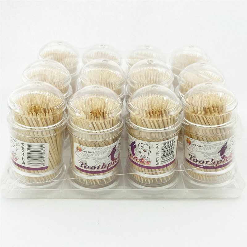 China Toothpicks High-quality little pagoda bottled with bamboo toothpicks.