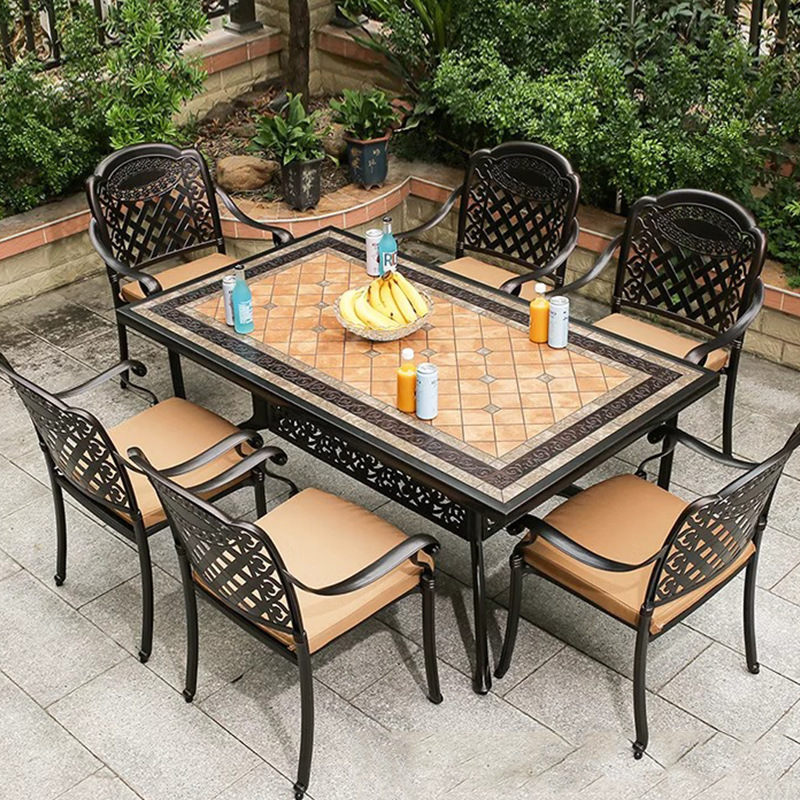 Bàn và ghế Aluminium bên ngoài sân để chứa bàn làm vườn không thấm nước và ghế tổ hợp bên ngoài ban công