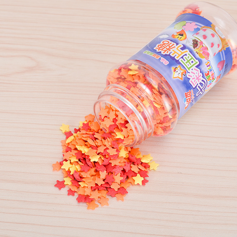 Bánh đường trộn màu, kẹo kem được trang trí, trái tim tổng hợp 120g/bottled, pentagram vòng