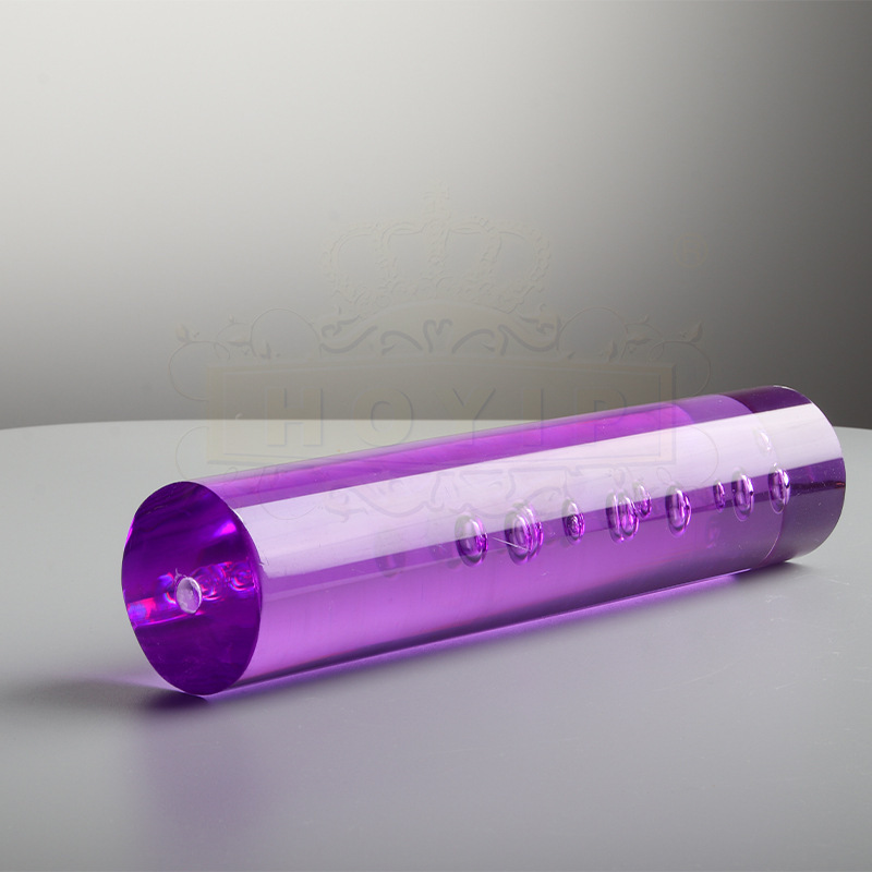 High-transparent Akli rods, fine organic glass bubble rods, decorated light cylindrical rods.