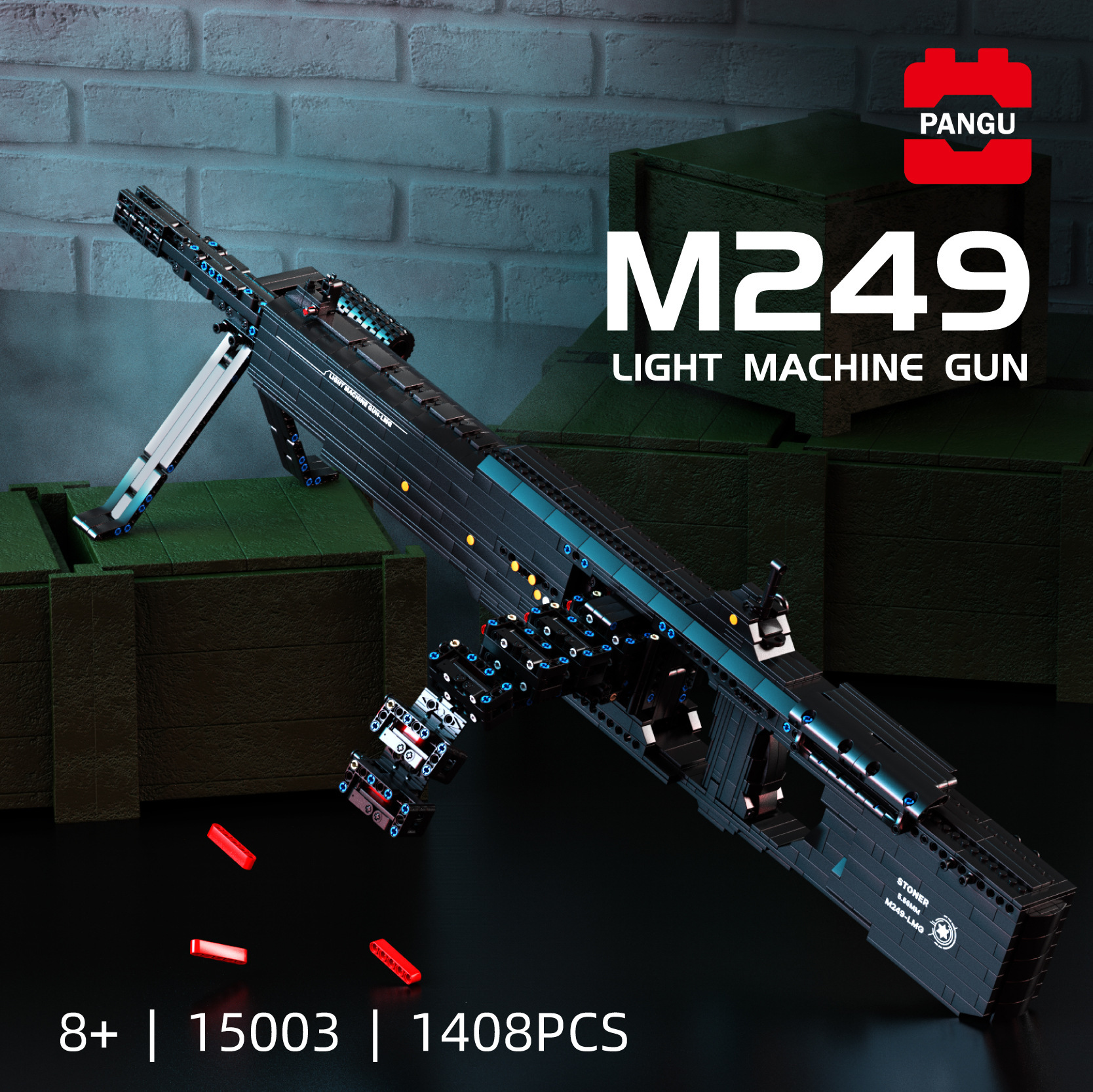 Bộ súng máy Shinyu-guk M249 thiết lập tay đối đầu với người lớn.
