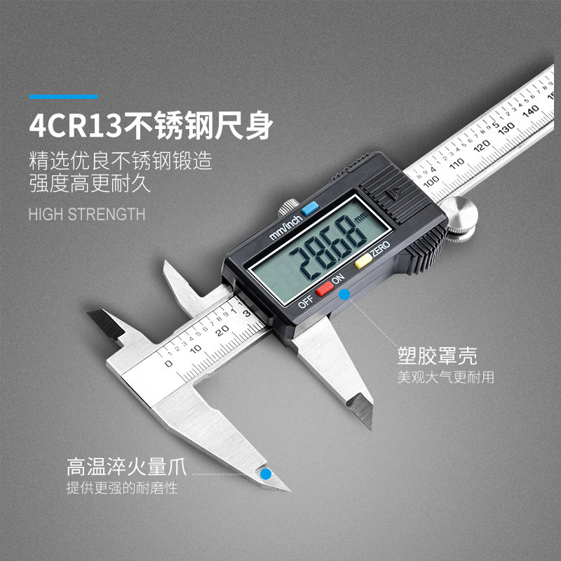 Special price promotion Industrial stainless steel electronics numeric tour card scale 0-150 mm wholesale source factory