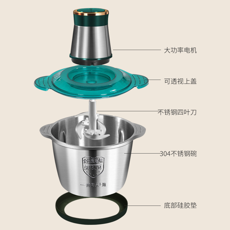 Wholesale by stainless steel electric meat grinder, wall-breaker steel cupr, 3L machine.