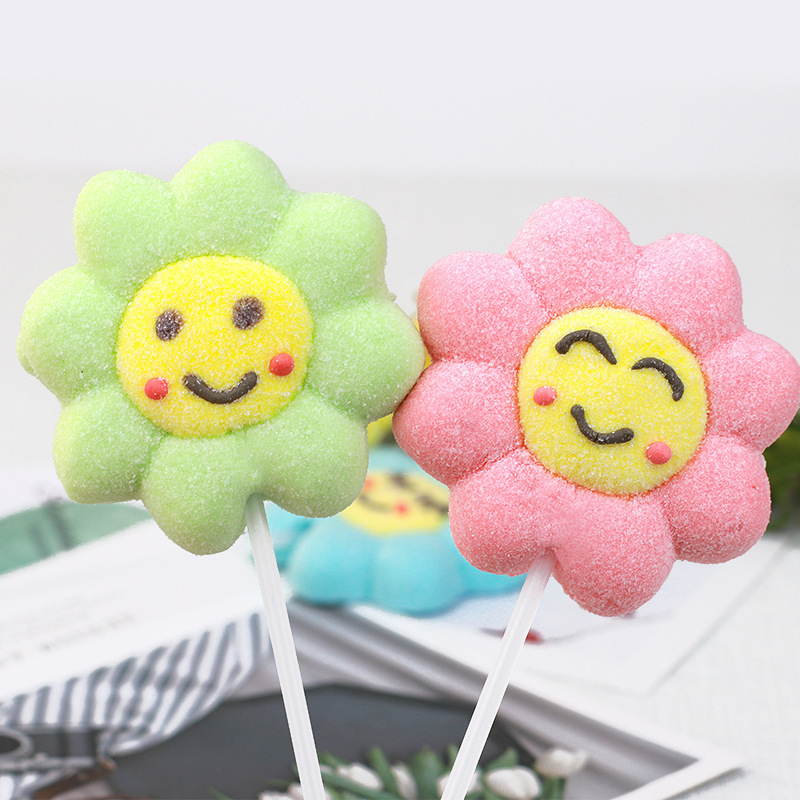35g hoa hướng dương hoạt hình kẹo dẻo của gạo vàng với một hộp kẹo bông với một bao kẹo