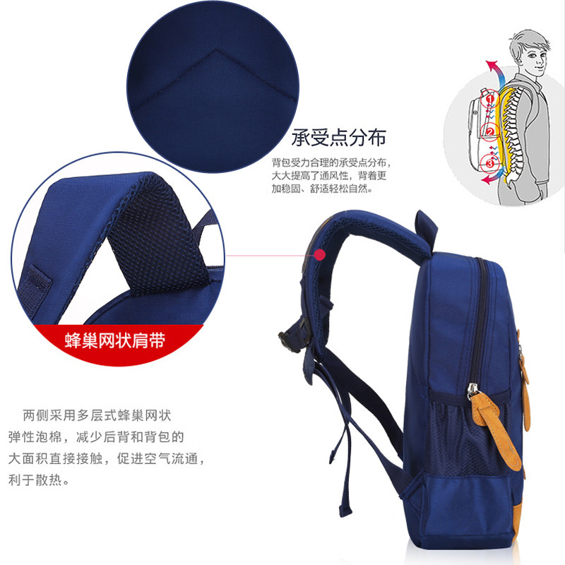 Kindergarten kits customize small, medium and large children's school bags, cartoons, cute double-shouldered bear impression logo.