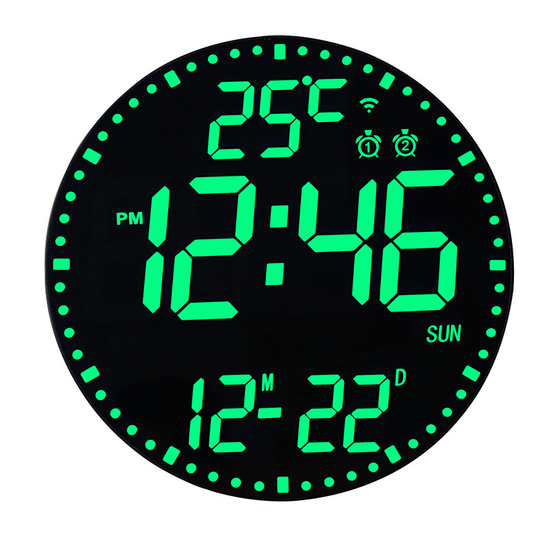 The WIFI living room hangs the bell silent LED digital alarm smart clock multifunctional night calendar