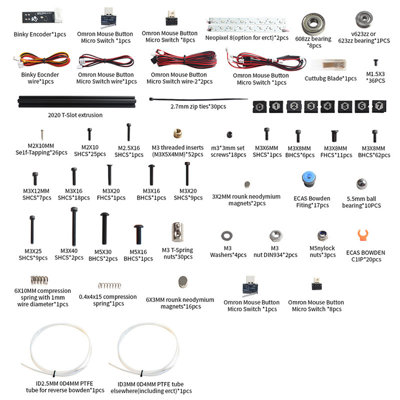 3D printer fittings ERCF Multi-colour V1 Upgrade V2 Package 6-colour Upgrade 8-colour V2