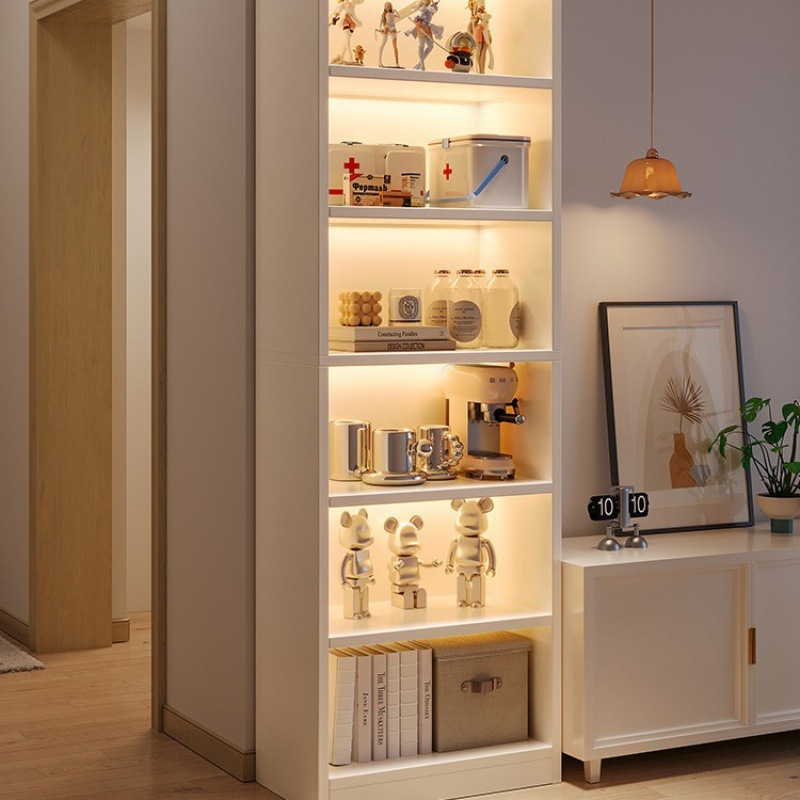 The house with the bookshelf to the TV cabinets simply accepted the multiple walled cabinets in the hall.