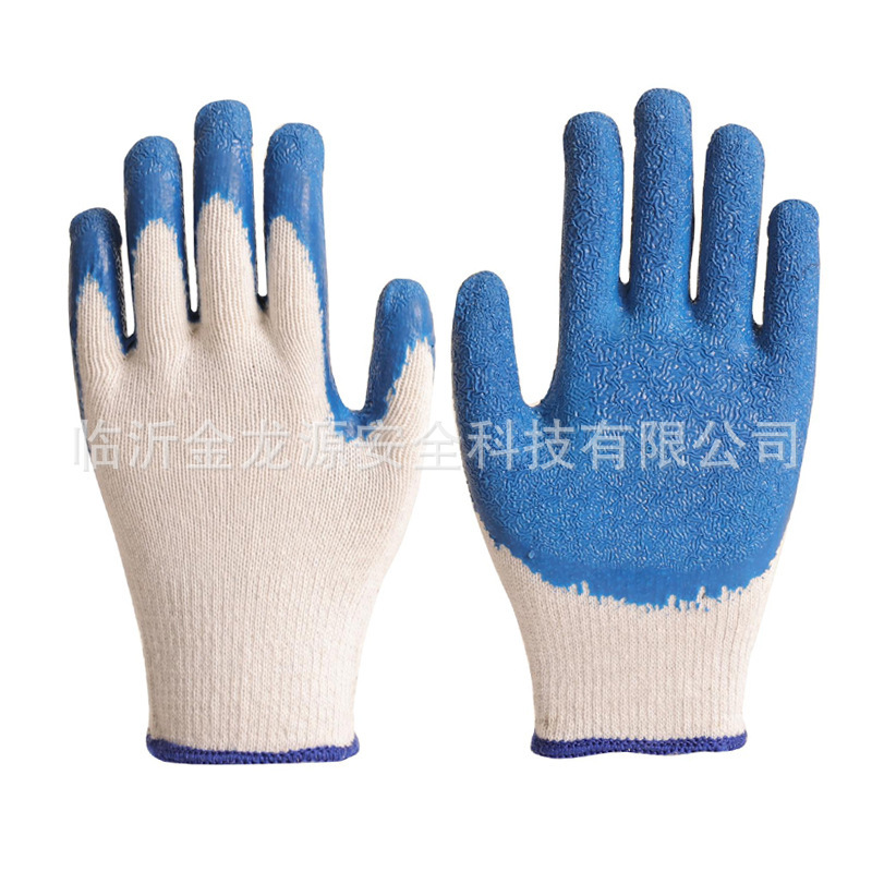 10 needles of blue wrinkled gloves with duct-proof gel-resistant oil-resistant gloves, wholesale.