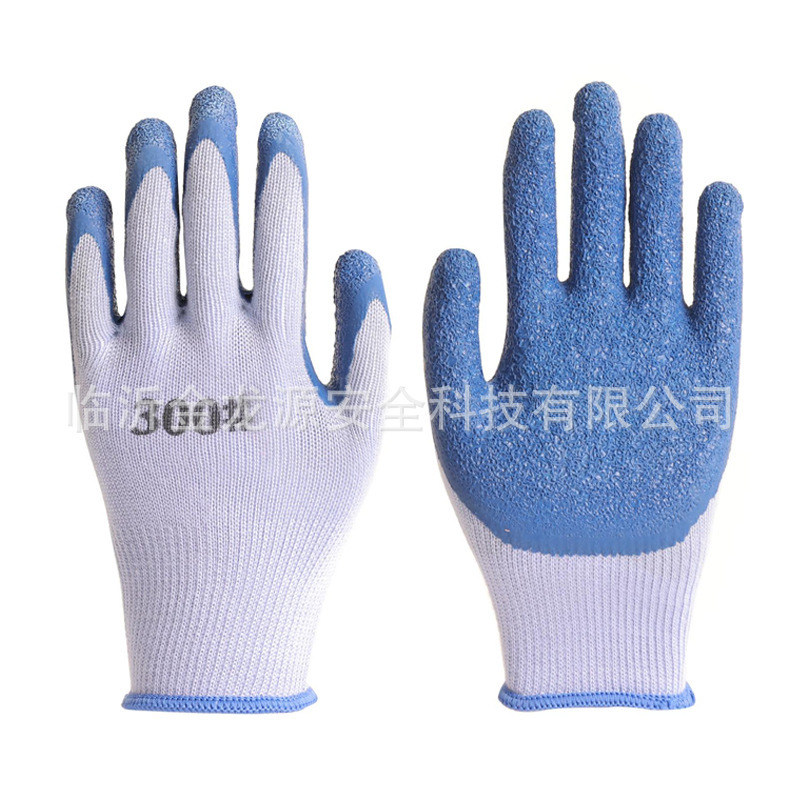 10 needles of blue wrinkled gloves with duct-proof gel-resistant oil-resistant gloves, wholesale.