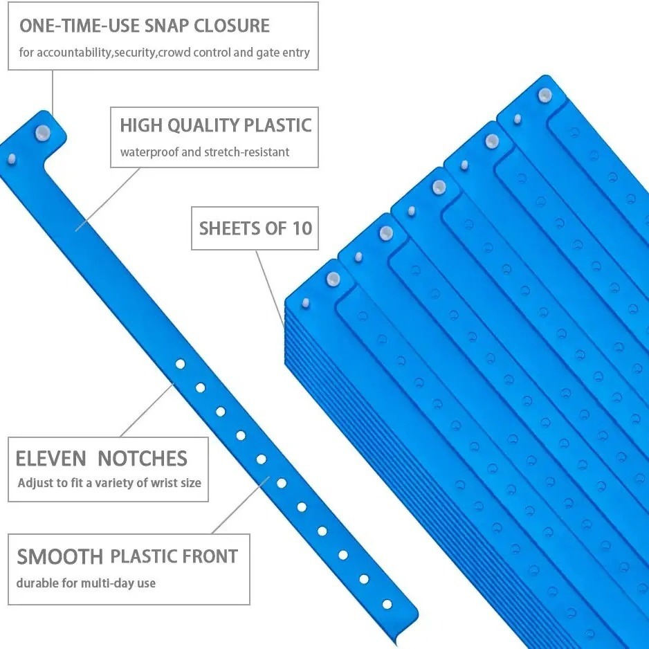 一次性PVC塑料身份识别手环分组可印刷腕带活动培训会议签到