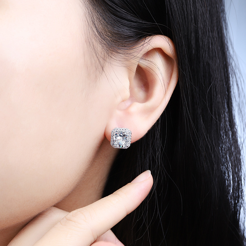 The new AKC 2021s, 925-sense silver earring, Omer Redion, high carbon-drilling, silver-decorded woman 2ct.