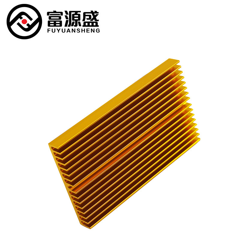 PCB高散热金色氧化100*60*10mm铝合金散热器 电子电脑周边跨境款