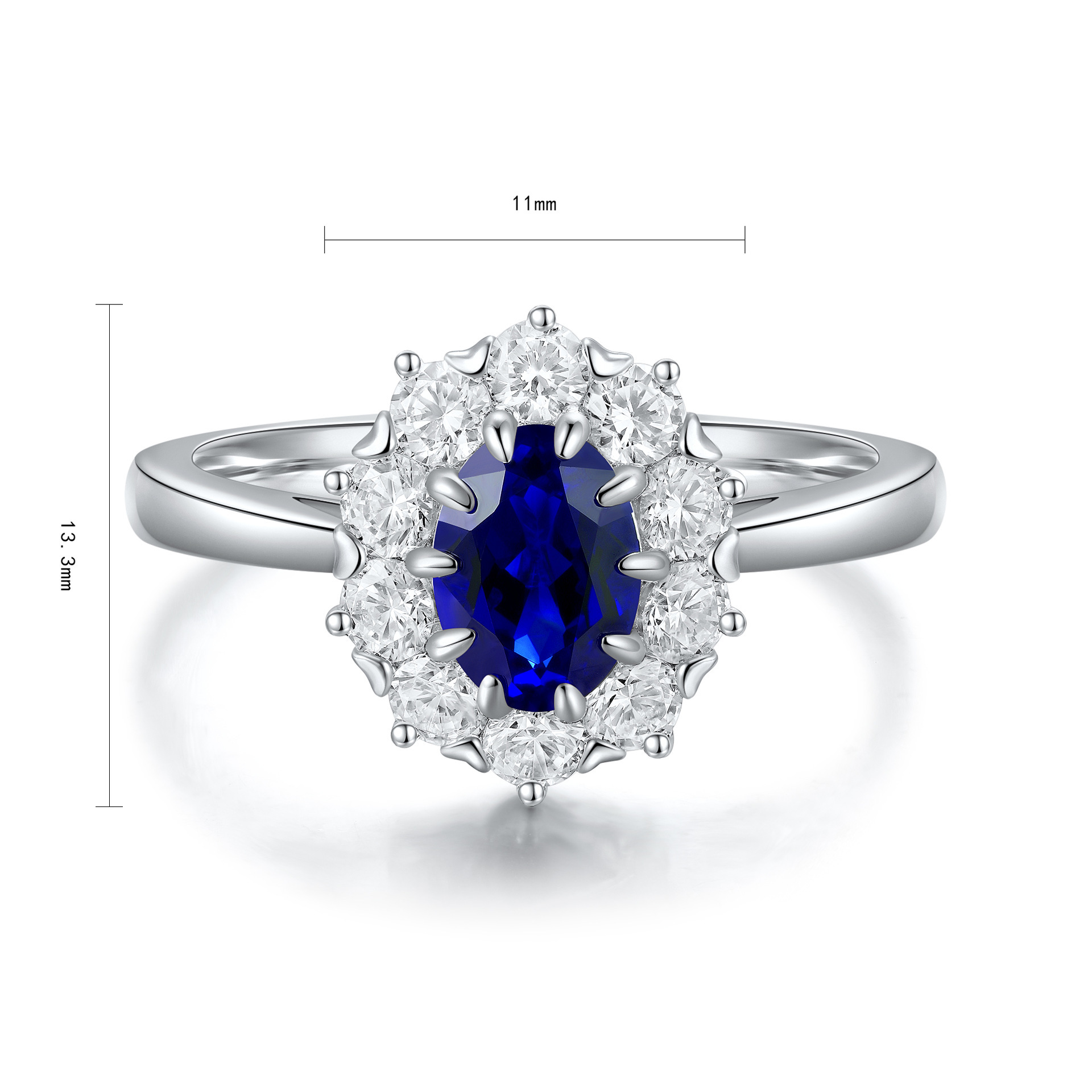 925 Silver Jewellery Laboratories Man-made Jewellery Cultivating Royal Blue Rings