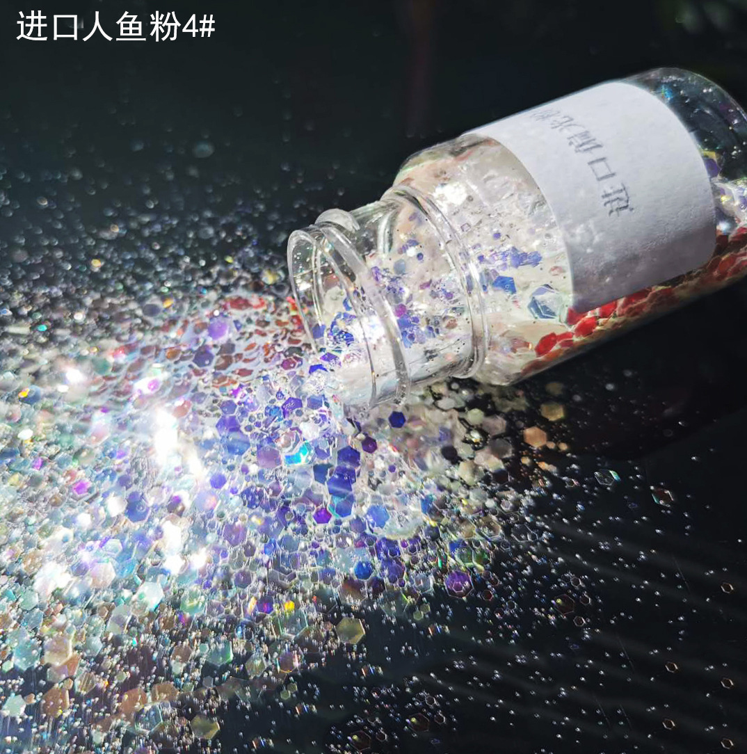 廠家供應美甲閃粉奶油膠亮片滴膠亮片glitter閃光粉七彩人魚亮片