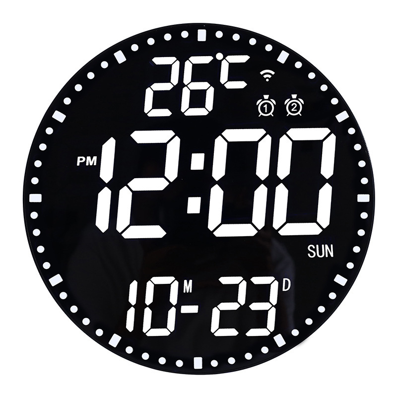 The WIFI living room hangs the bell silent LED digital alarm smart clock multifunctional night calendar