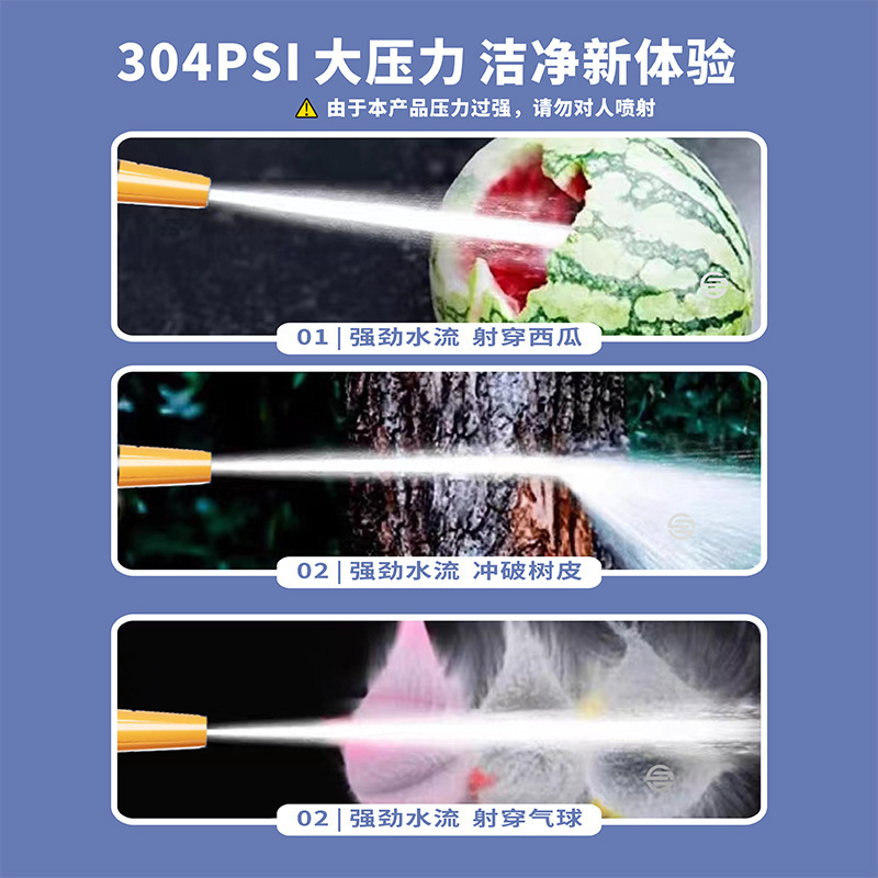 跨境无线洗车机高压洗车水枪车用家用强力增压水抢锂电池刷车神器