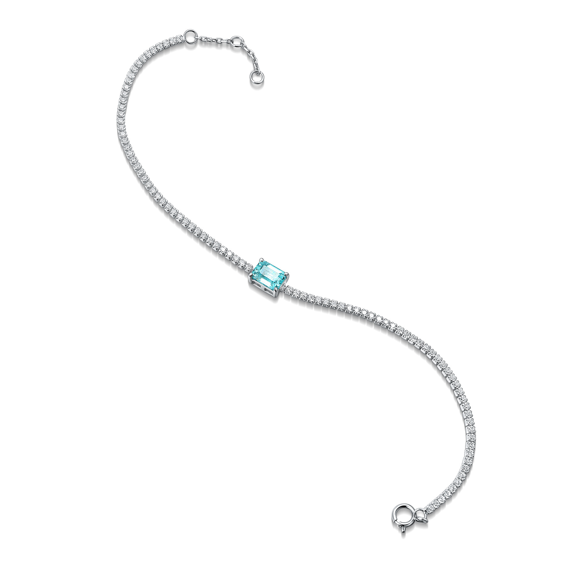 Cultivating Paraiba's hand-chained aluminum pomegranate S925 silver-coated diamond-mutting jewelry factory directs.