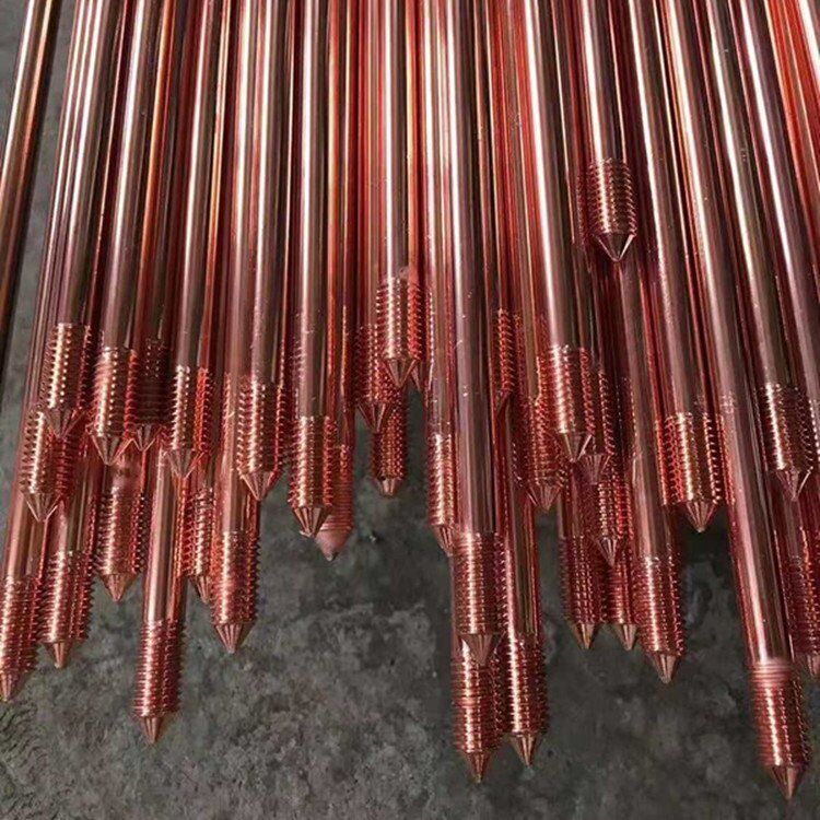 Copper-packed steel poles, copper-covered steel poles, vertical mine-protected pillars.