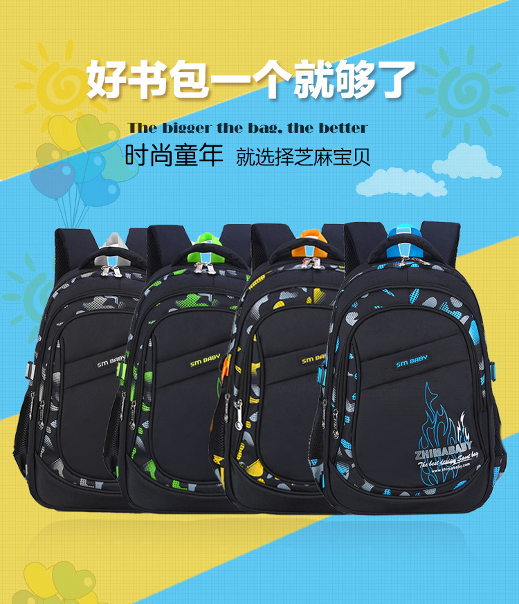 The factory distributes school bags for boys in waterproof junior high school.