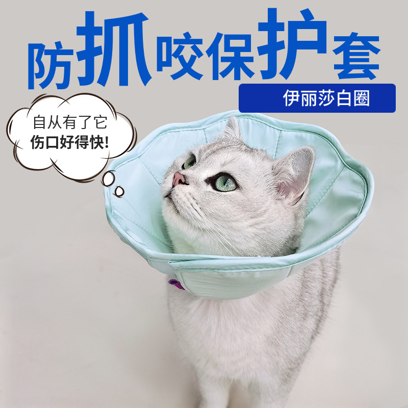 萌小宝猫咪伊丽莎白圈猫柔软轻度防水绝育美容术后保护安全保护套