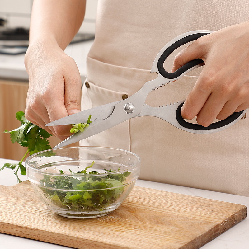 Wah Hong Kitchen Scissors 스테인레스 스틸 주방 스팀 크림 크림 크림 크림 크림 크림 크림 크림 크림 크림 크림빵과 호두 닭 뼈