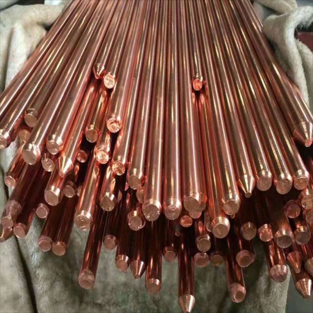 Copper-packed steel poles, copper-covered steel poles, vertical mine-protected pillars.