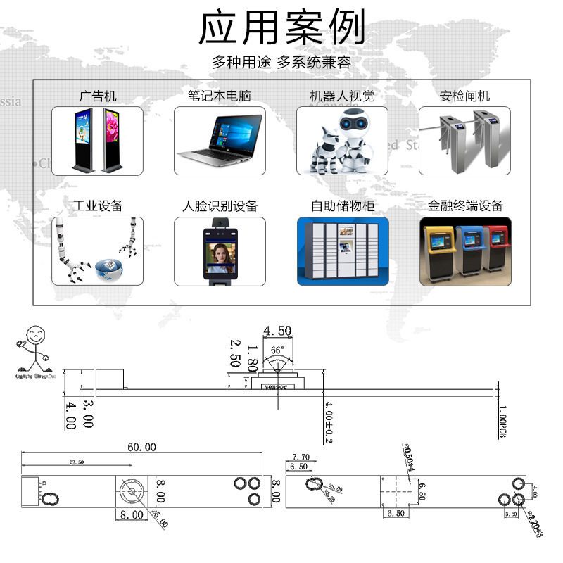 1 million pixel 720P High-Level Clear Oneer Advertiser 2-D scanning camera module OV9726