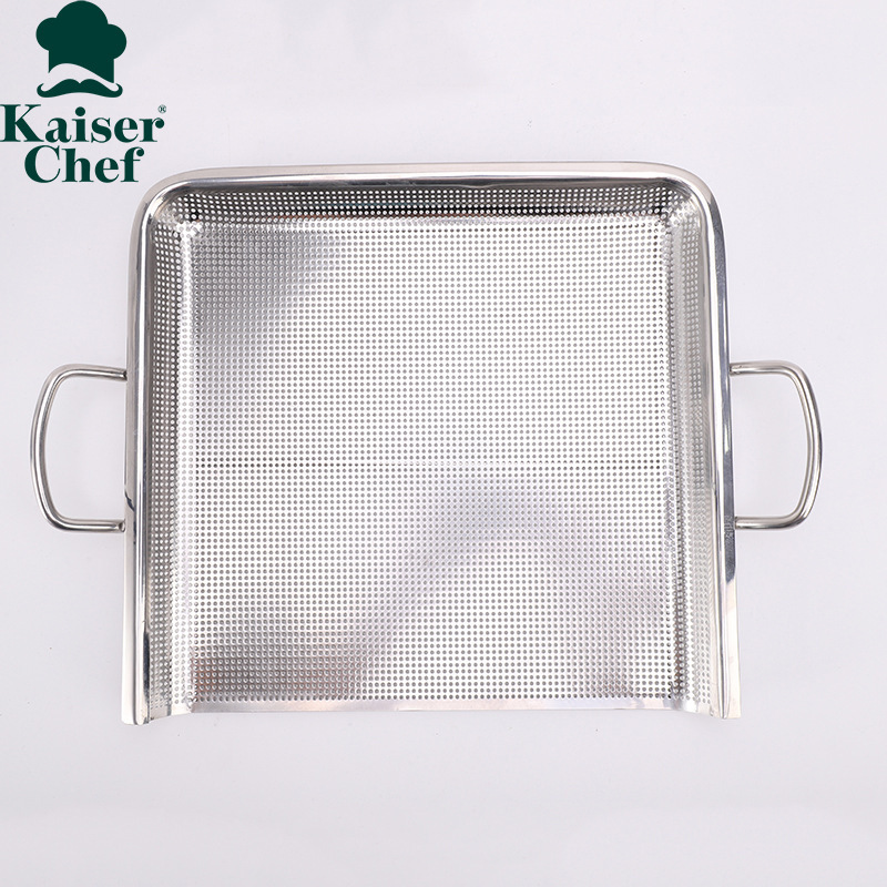 Wholesale of a home kitchen tool-stamped rectangular double-ear baker, stainless steel spiller.
