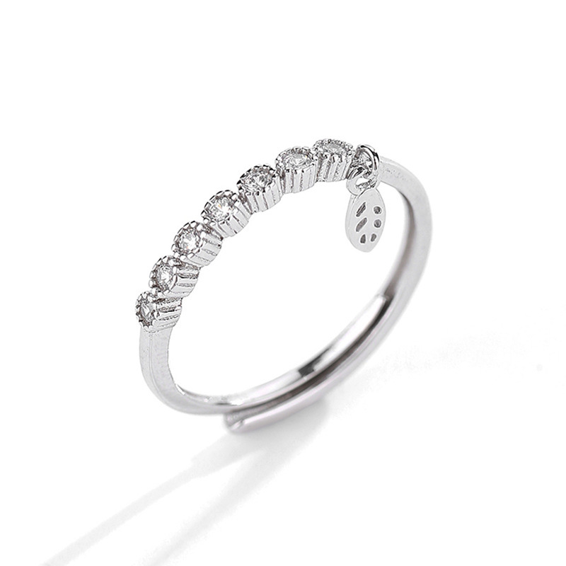 SHIAI 925 pure silver-wind diamond ring girl Ins, cold wind and light, design a simple Korean silver ring.