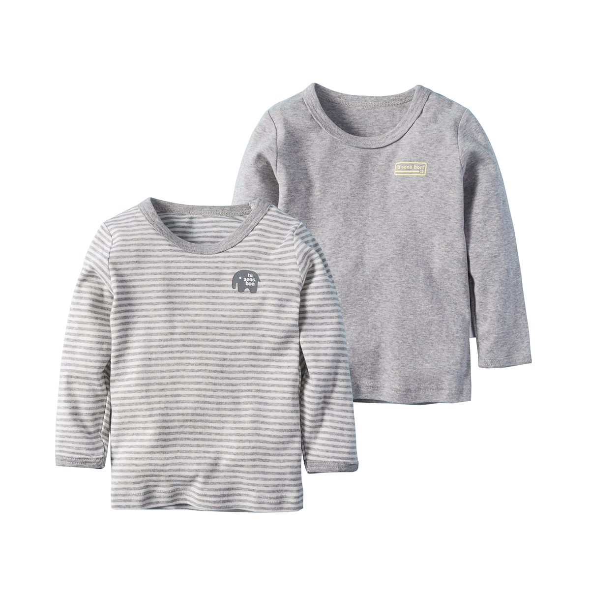 The new Navy wind gray with a strong child with a long-sleeved knickers on his shirt.