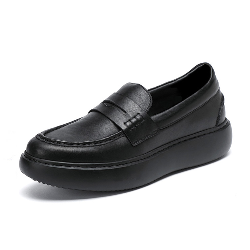 Spring and autumn sneakers with a man's foot on his feet.
