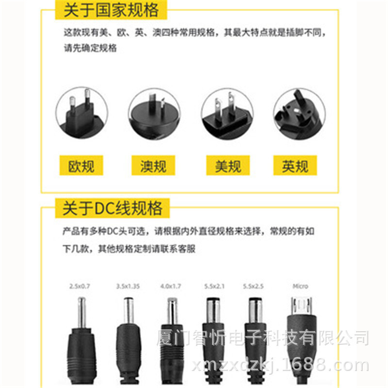 12V1A power adapter 12W LED light belt power plant own-account charger