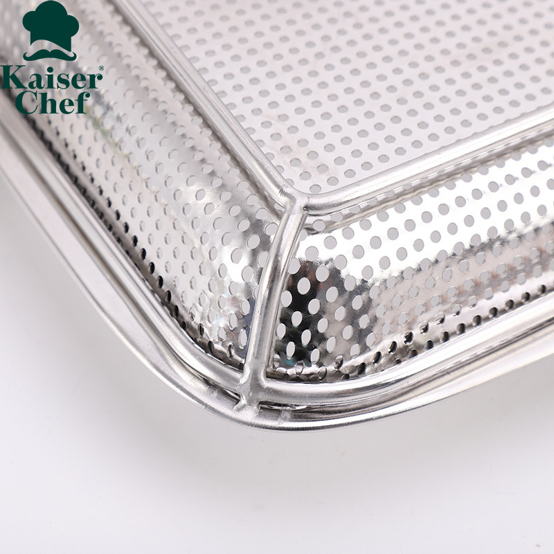 Wholesale of a home kitchen tool-stamped rectangular double-ear baker, stainless steel spiller.