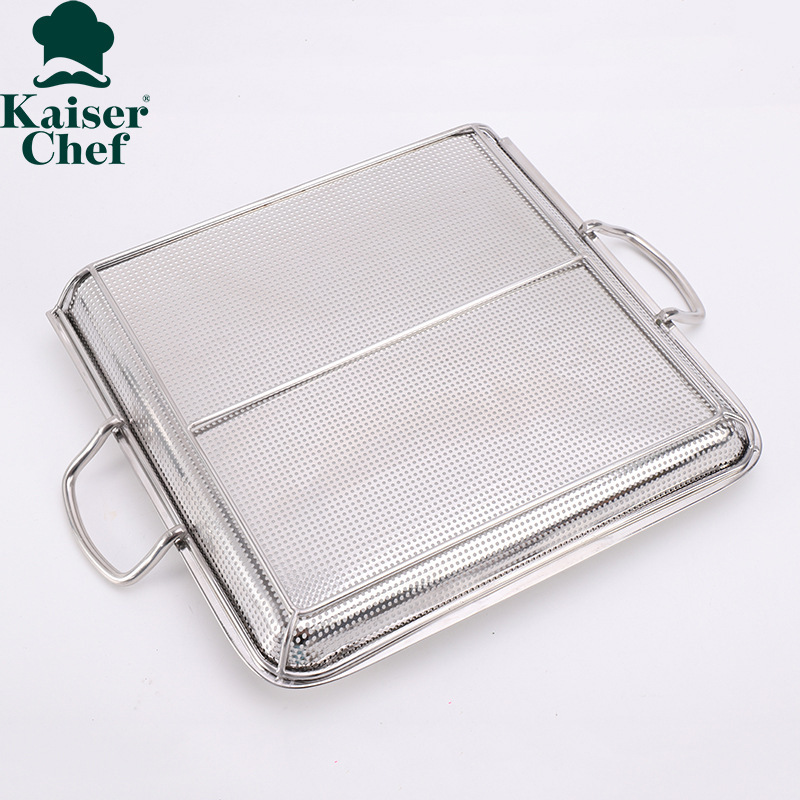 Wholesale of a home kitchen tool-stamped rectangular double-ear baker, stainless steel spiller.