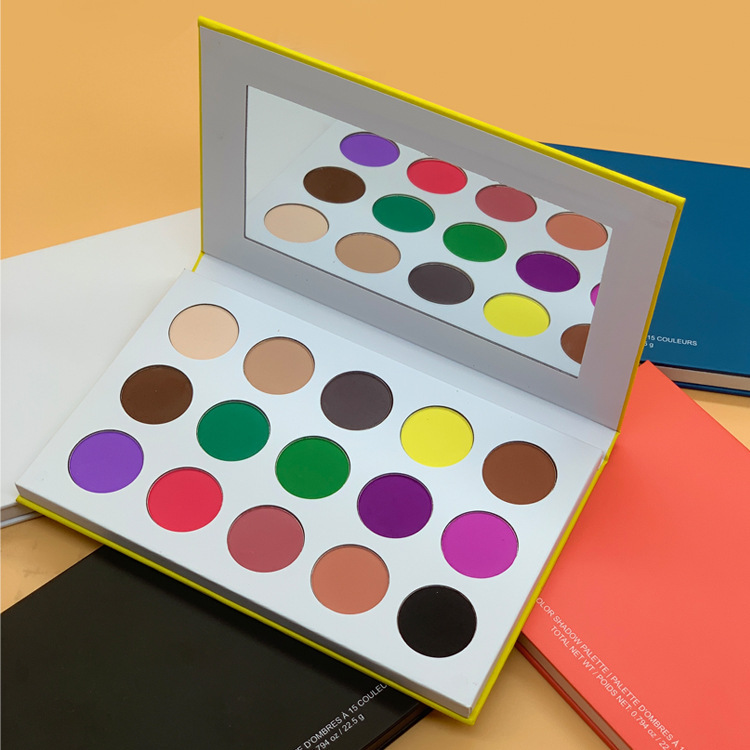 New, high-quality, 15-colour-eye cardboard boxes without a small batch of LOGO cosmetics production cross-border colour makeup OEM