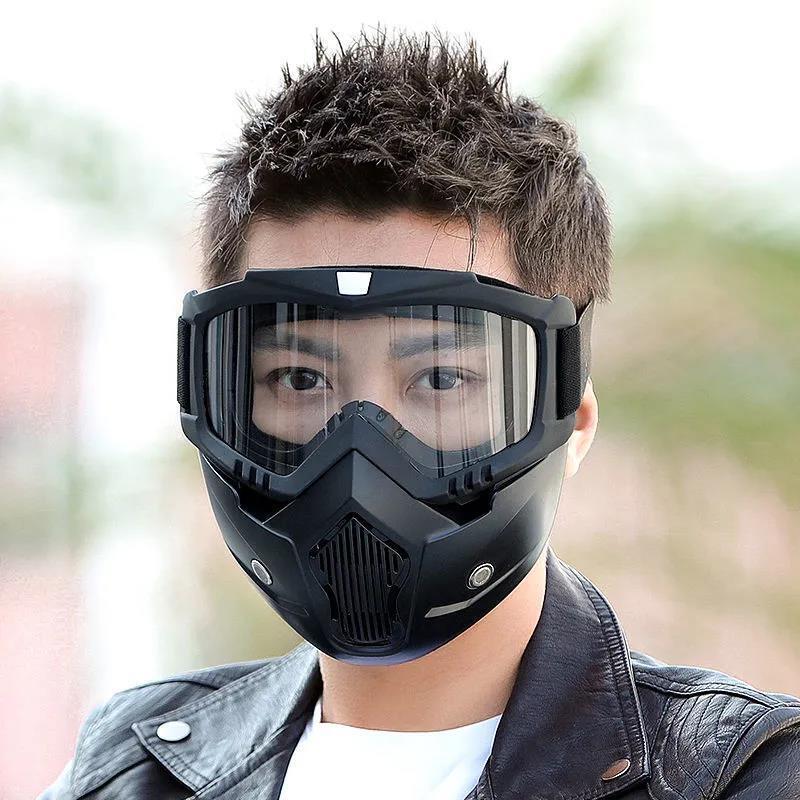 Motorcycle excavated wind mirrors, tactical Harley retrofitting goggles, remove wind-proof sand and dust masks.