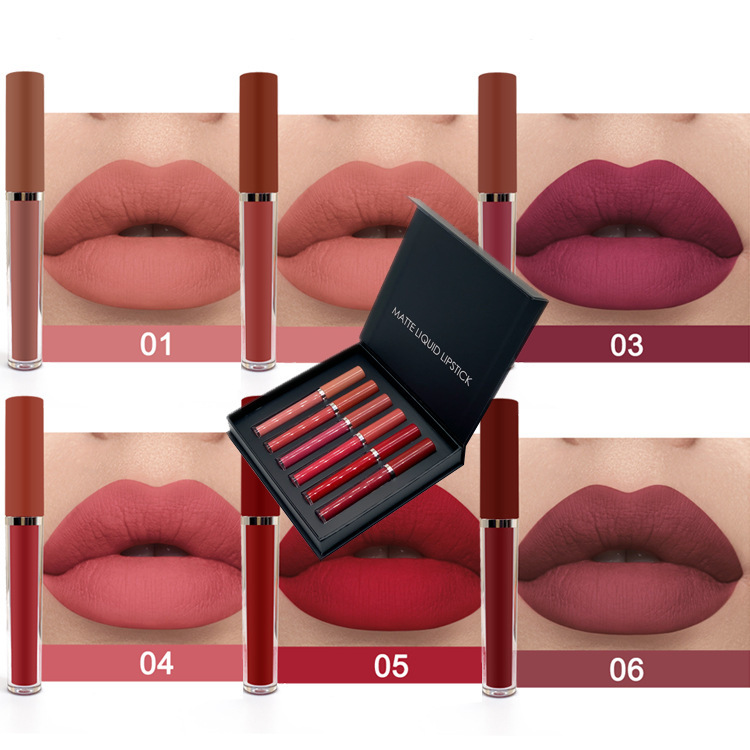 A 6-coloured coat of lips without a glass of liquid lip makeup without a small volume of LOGO wholesale cross-border cosmetic OEM