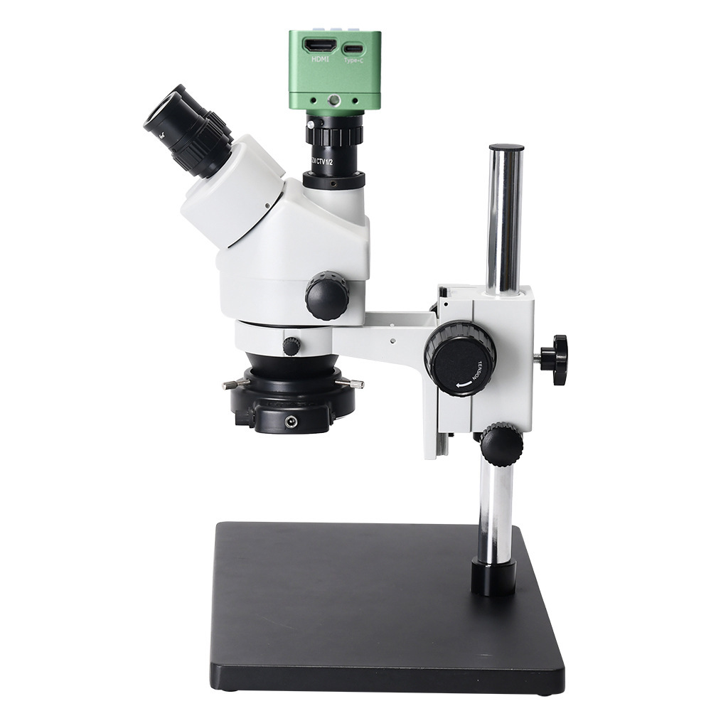 Anatomy exercise for hand-watch circuit board maintenance in a 4K tri-eye binocular microscope 7-45 times successively