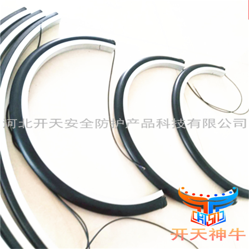 Material handling robotic rubber bumper edge impregnable collision resistant edge