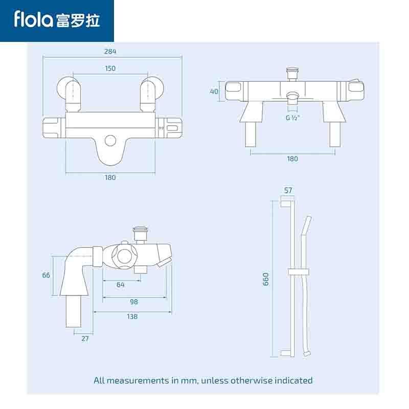 All copper hot valves with cold and hot showers and water taps and solar water heaters.