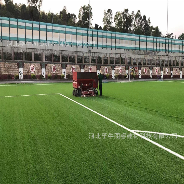 Artificial lawn works off-air green lawn factory supply at the football field of the Sputnik School