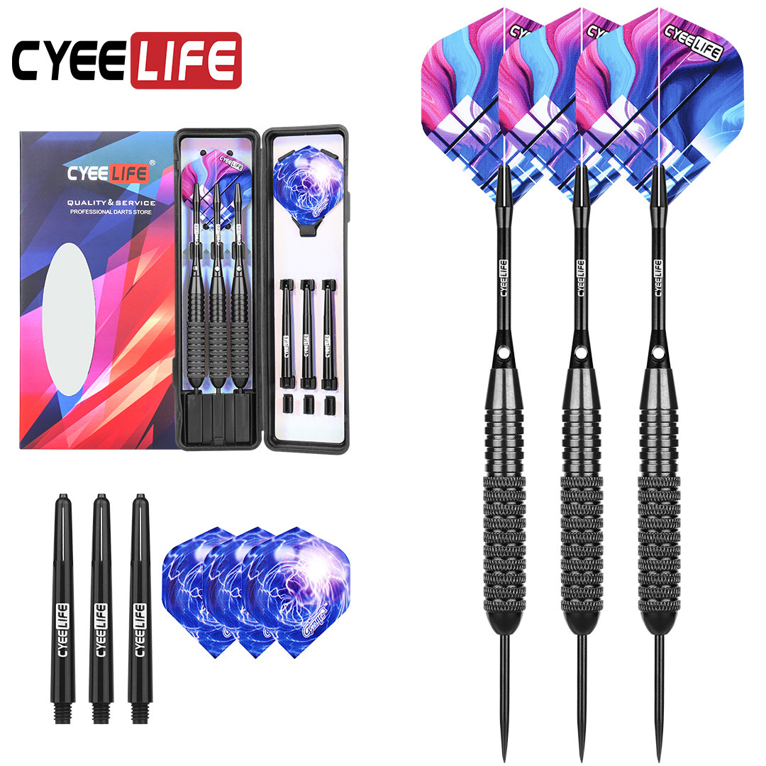 CyeeLife 3 with a 22g black plaster in a hard darts suit, spot cross-border darts