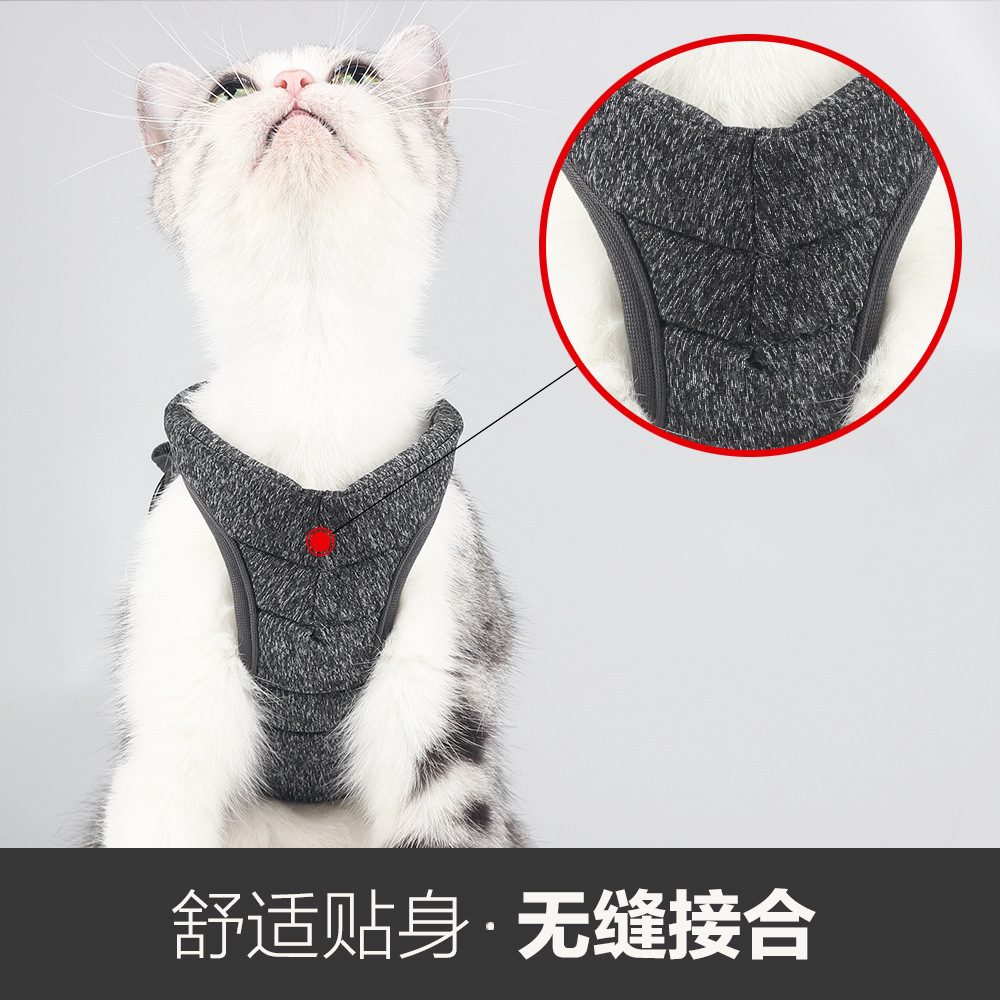 cat harness 貓咪牽引繩透氣背心式揹帶牽引繩亞馬遜貓繩寵物用品