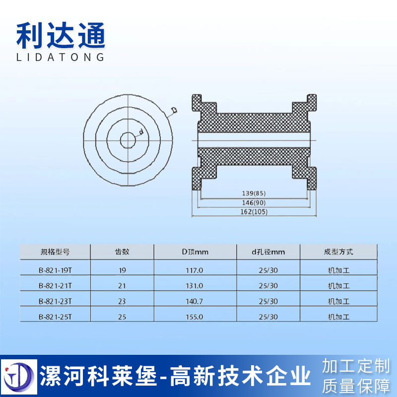 Transmitting parts wheel 821 series machine-processed cycle wheel 21 dent 25 passive cycle