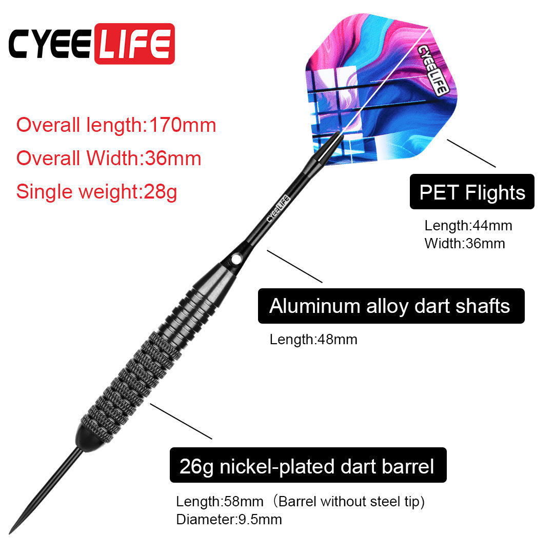 CyeeLife 3 와 22g 검정 plaster 에 a 단단한 darts 소송, spot cross-border darts